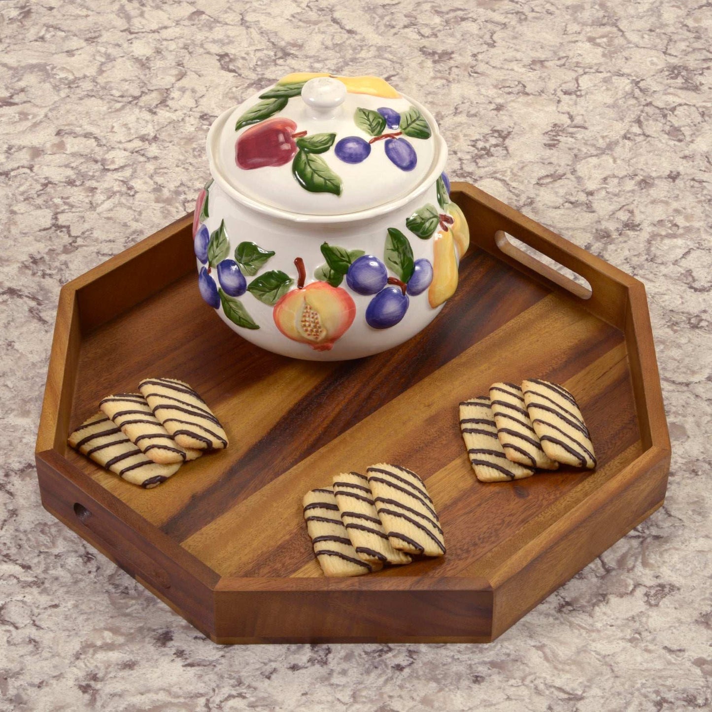 Octagon Serving Trays with Solid Bottom