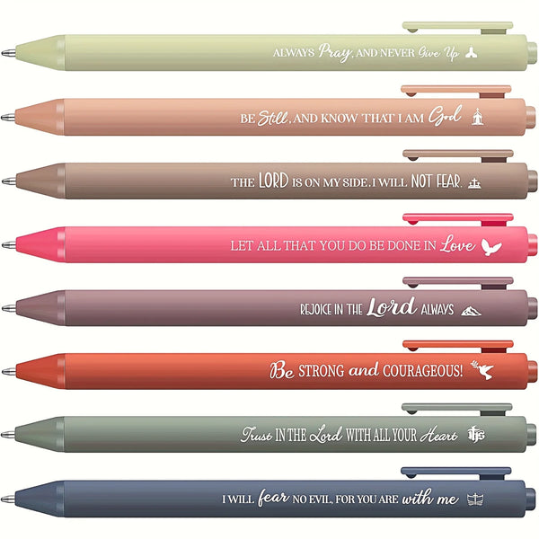 8 16 32 80 Pcs Bible Verse Pens Christian Ballpoint Pens
