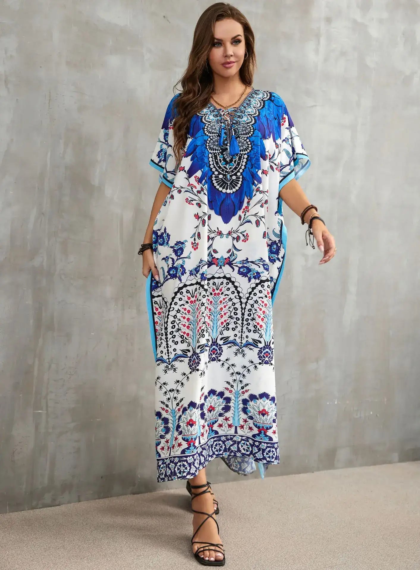 Women's Plus Size Kaftan Dress: Maxi Caftan Beach Cover Up & Summer Loungewear