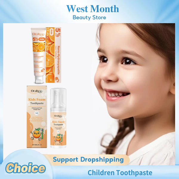 Children Toothpaste Sweet Orange Flavor Oral Cleansing Whitening