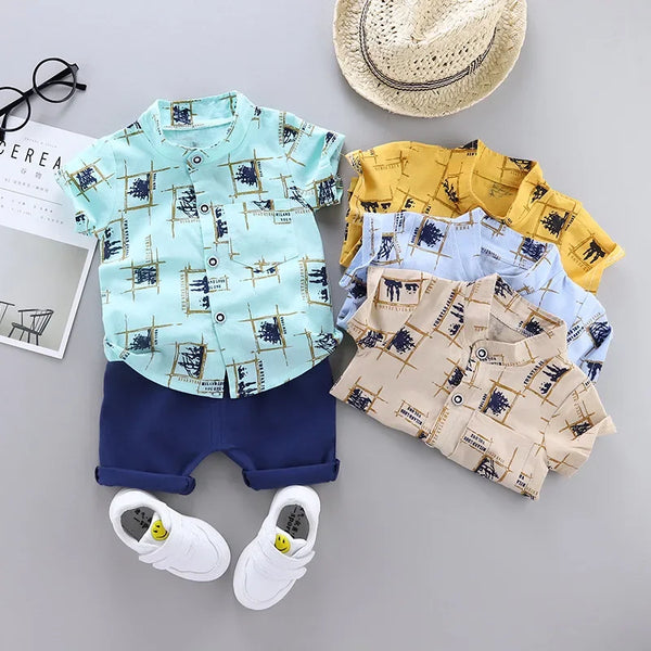 Fashion Baby Boy S Suit Summer Casual Clothes Set Top Shorts 2pcs
