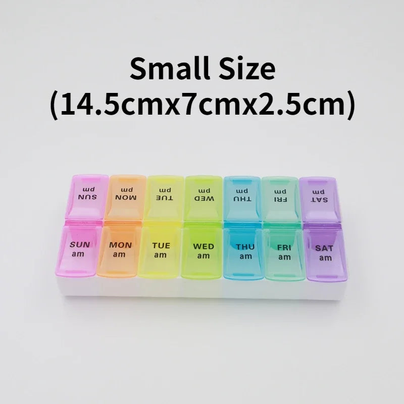 7-Day Travel Pill Organizer with 14 Grids