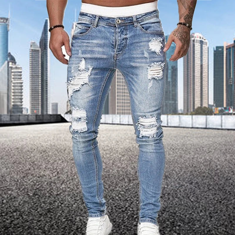Men's Punk Hip Hop Black Jeans