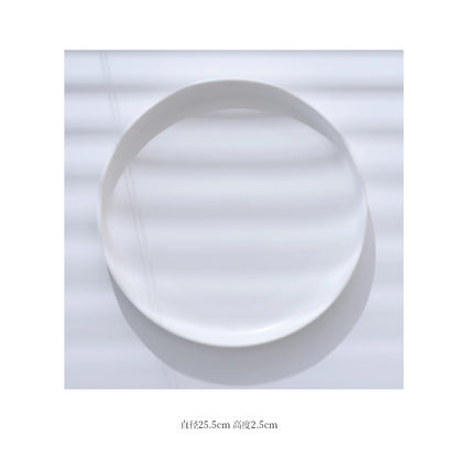 European Marbled Ceramic Plate with Gold Rim