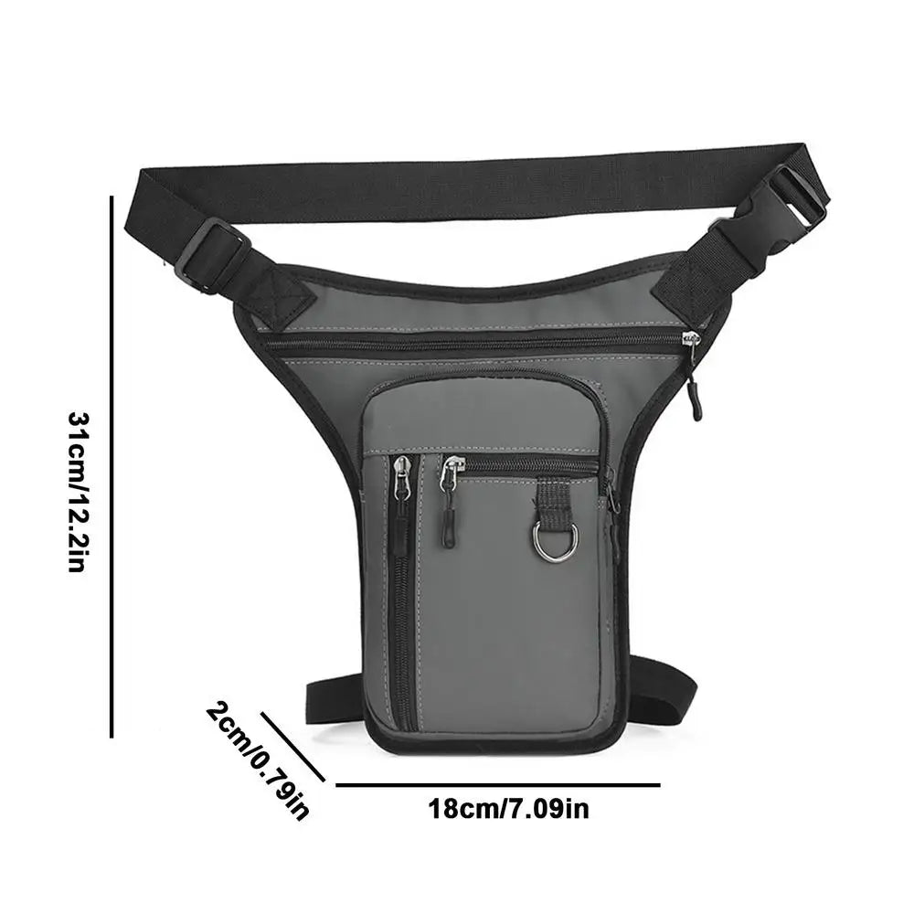 Waterproof Nylon Men Drop Leg Bag Pack Motorcycle Riding Casual Shoulder Cross Body Thigh Male Hip Belt Waist Bags