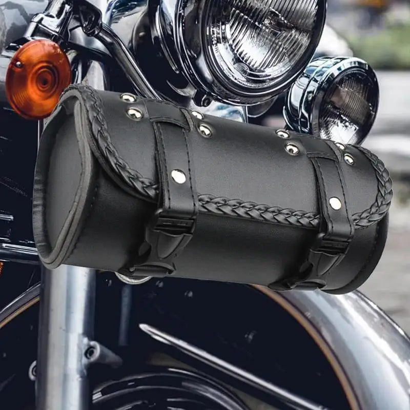 Vintage PU Leather Motorcycle Tool Bag – Waterproof Storage