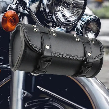 Vintage PU Leather Motorcycle Tool Bag – Waterproof Storage
