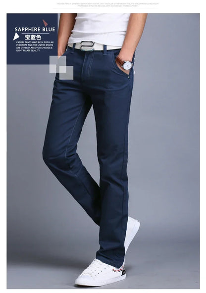 New Spring Casual Pants - Men's Straight Fit Stretch Chino Trousers