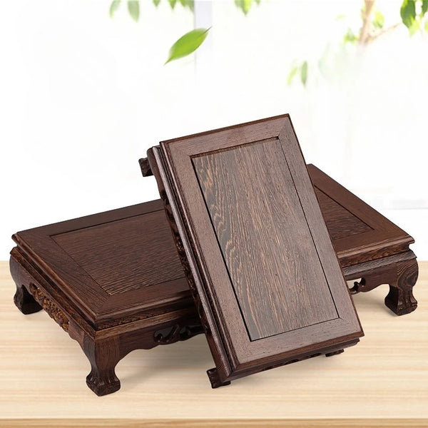 Chinese Style Rosewood Kang Table Carved Ornament Display Stand Rock