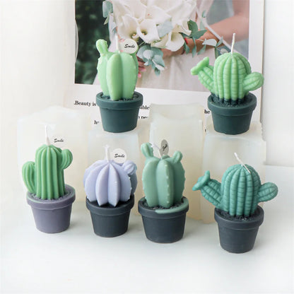 DIY Succulent Cactus Scented Candle Mold - Cute Plant Design