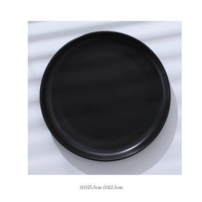 European Marbled Ceramic Plate with Gold Rim