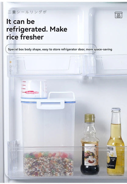 Rice Storage Canister with Measuring Cup | Moisture & Insect Proof