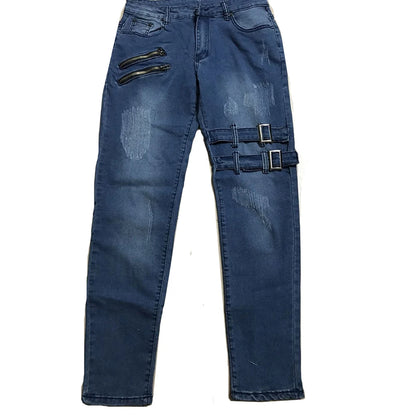 Men's Punk Hip Hop Black Jeans