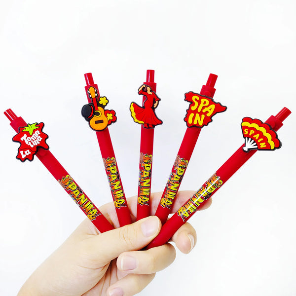 6pcs 12pcs Spanish Themed Printed Ballpoint Pens For Students