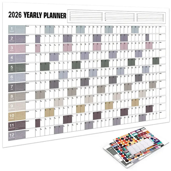 2026 Wall Calendar Planner Full Year View Calendar 2026 Year Wall