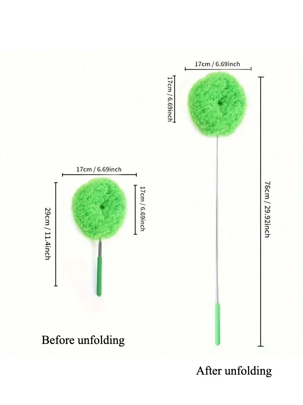Microfiber Ceiling Fan Duster - Extendable Long Handle Cleaning Brush
