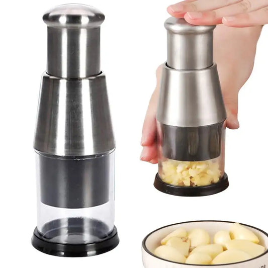 Manual Garlic & Onion Chopper – Handheld Vegetable Slicer