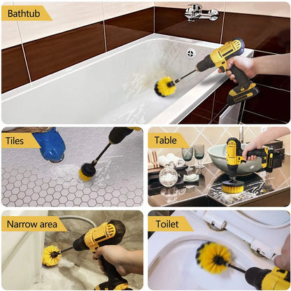 Drill Brush Attachment Set - Power Scrubber Cleaning Tool Kit