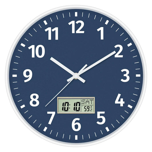 Digital Wall Clock - Time, Day, and Temperature Display
