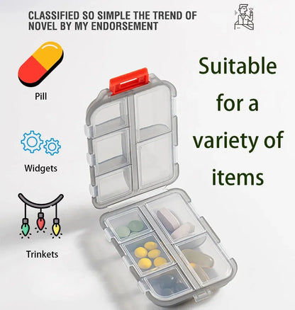 Portable 10 Grids Pill Organizer - Perfect for Travel