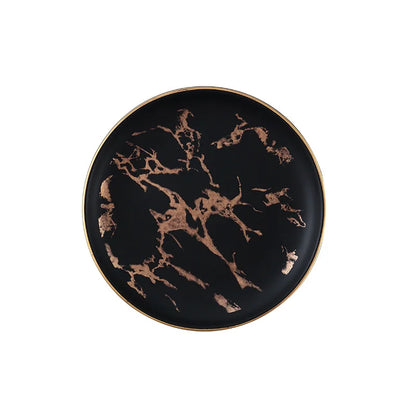 Nordic Marbled Gold Edge Ceramic Plate