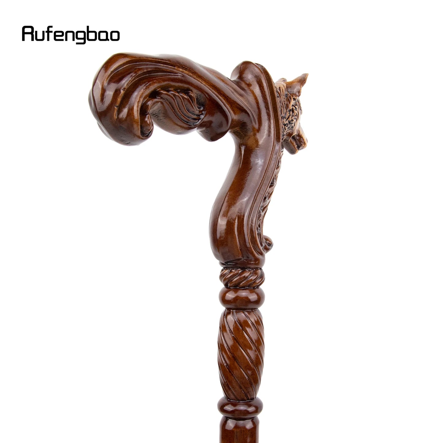 Wolf Brown Wooden Walking Stick - Vampire Cosplay Cane