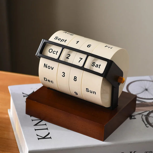 Wheel Perpetual Calendar Large Rotating Desk Calendar Desktop