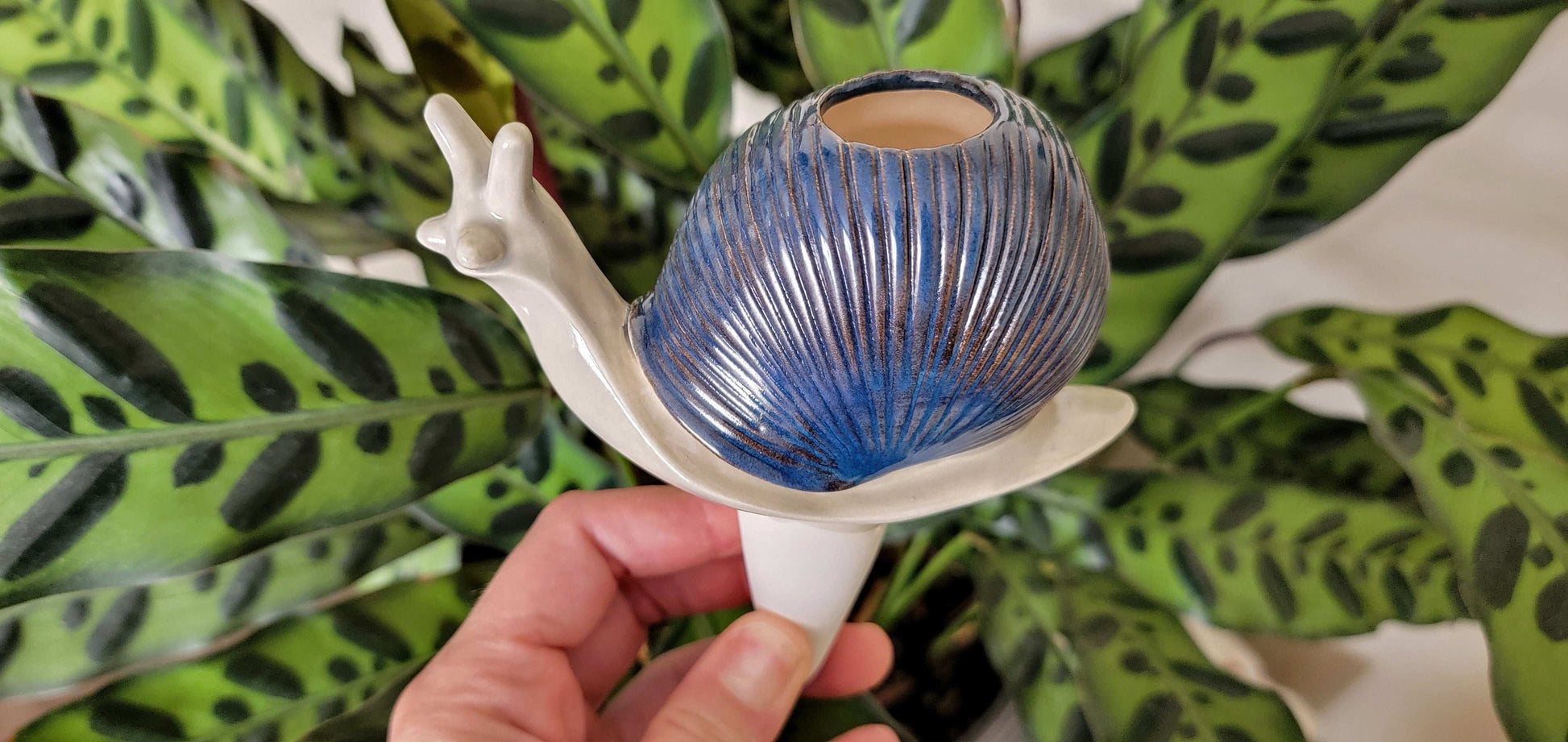 Large Snail Ceramic Plant Watering Spike