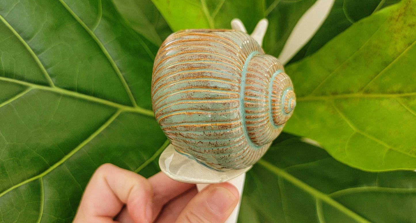 Large Snail Ceramic Plant Watering Spike
