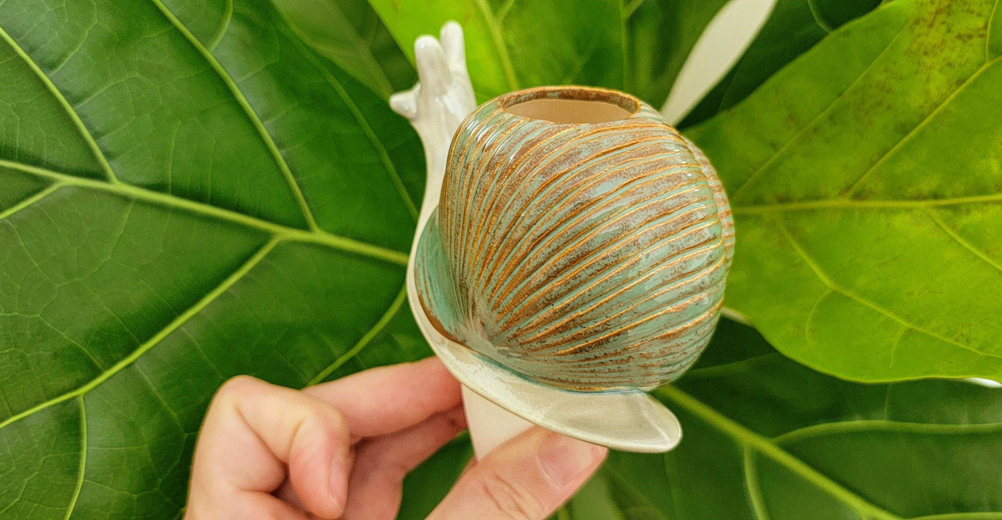 Large Snail Ceramic Plant Watering Spike