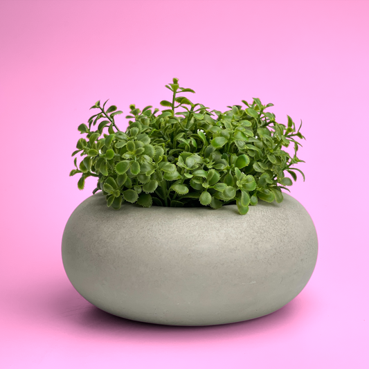 Handmade Concrete Planter – Minimalist Succulent & Herb Pot with Drainage Hole