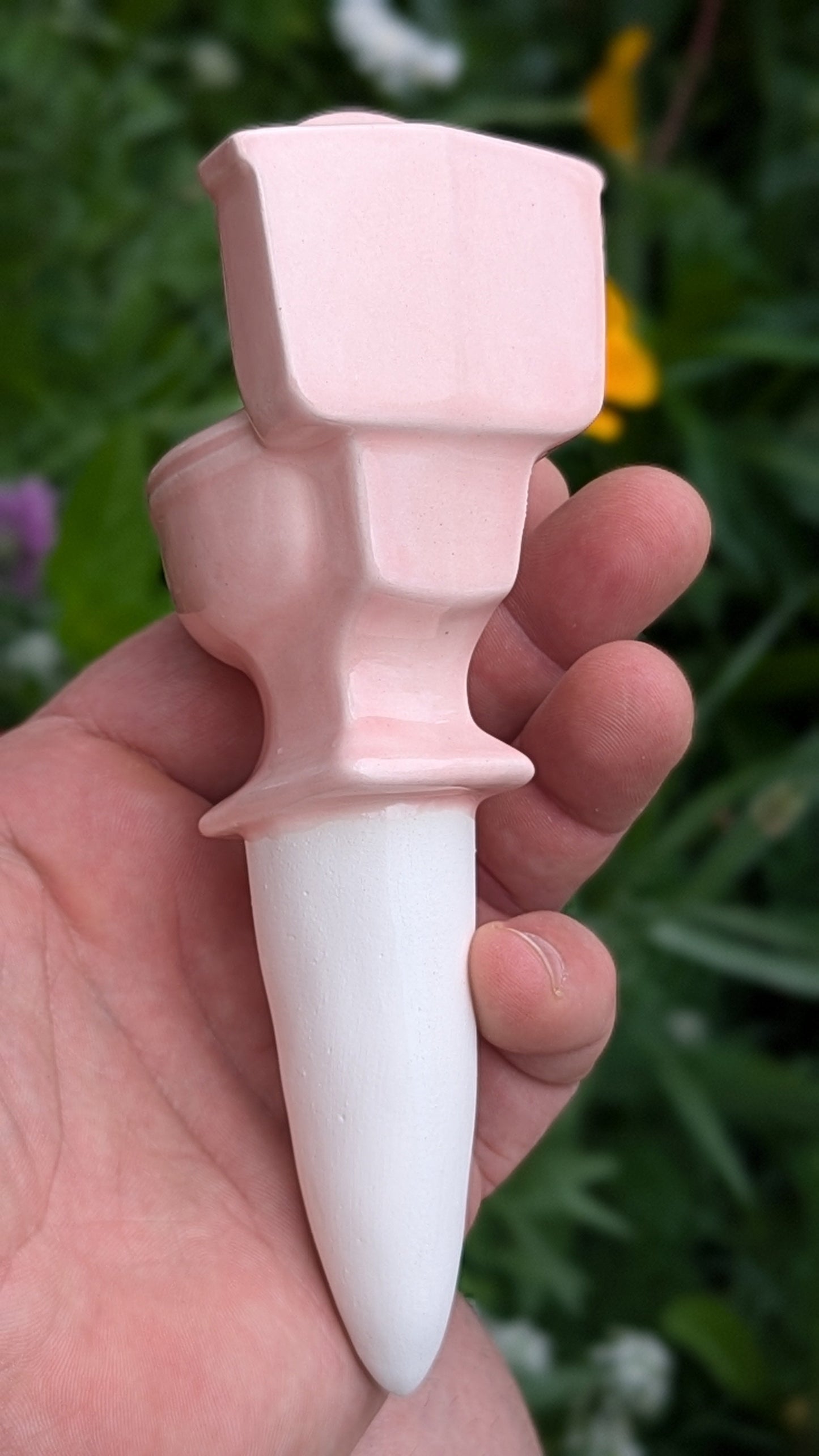 Toilet Watering Spike – Funny Ceramic Self-Watering Plant Stake