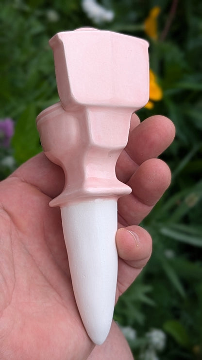 Toilet Watering Spike – Funny Ceramic Self-Watering Plant Stake