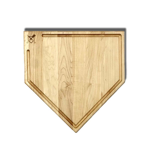 Full-Size Home Plate Cutting Board with Trough – 17" x 17" Western
