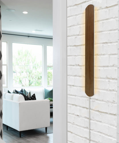 3"W Solid Wood Hover Plank Corner/Wall Accent Light Plug-In