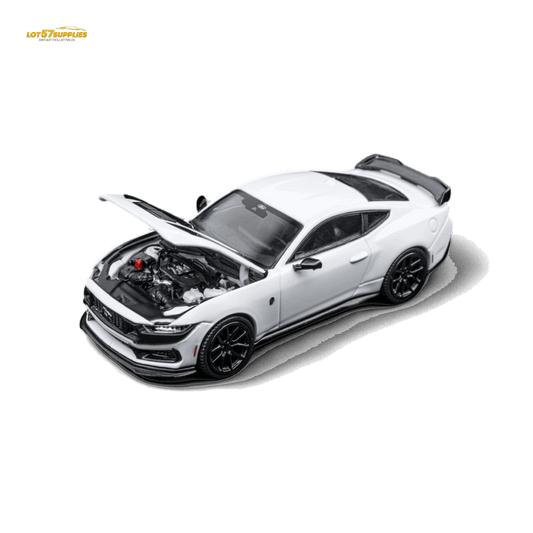 (Pre-Order) DCM Mustang Dark Horse - Crystal White - Black Wheels 1:64