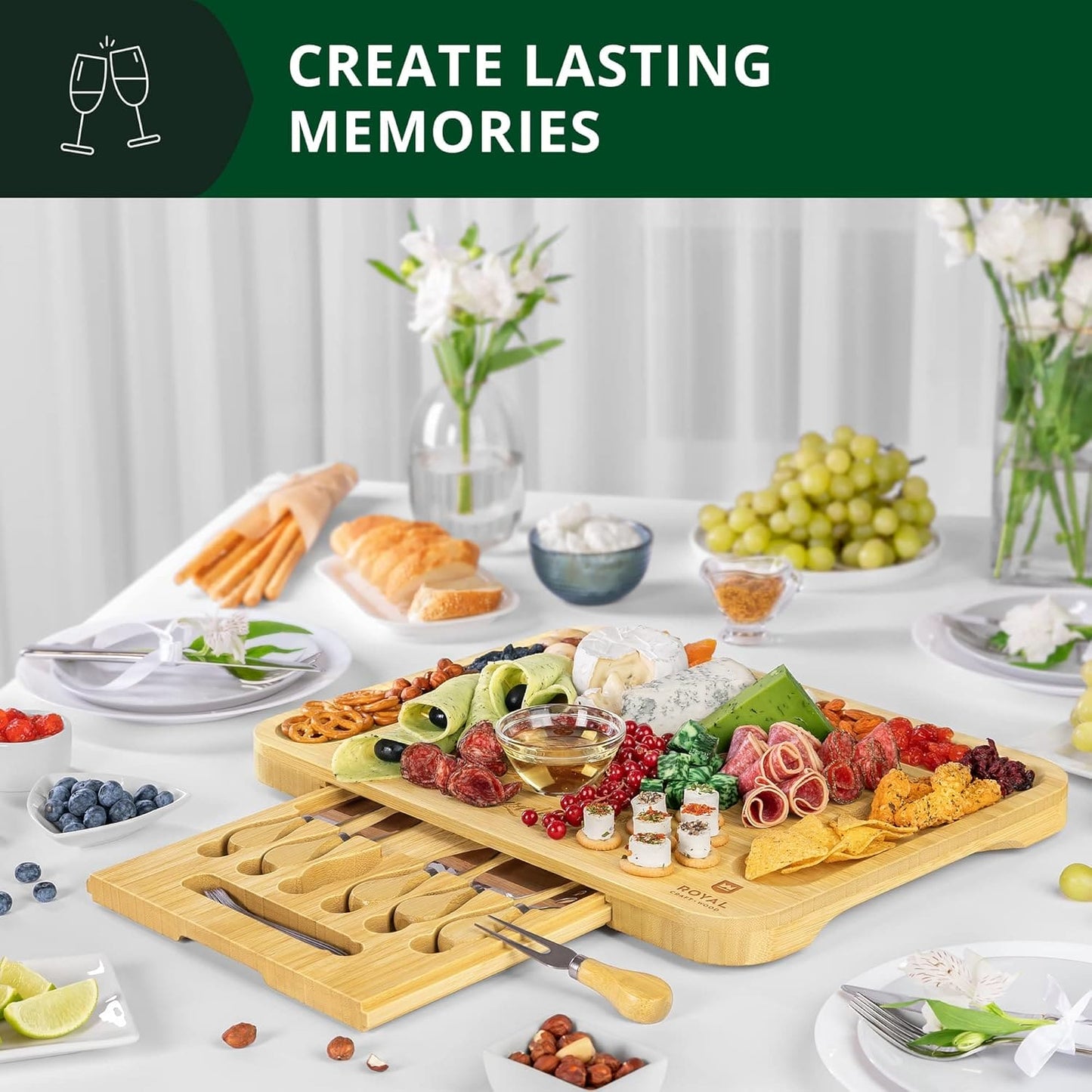 Cheese Board XXL with Cutlery Set