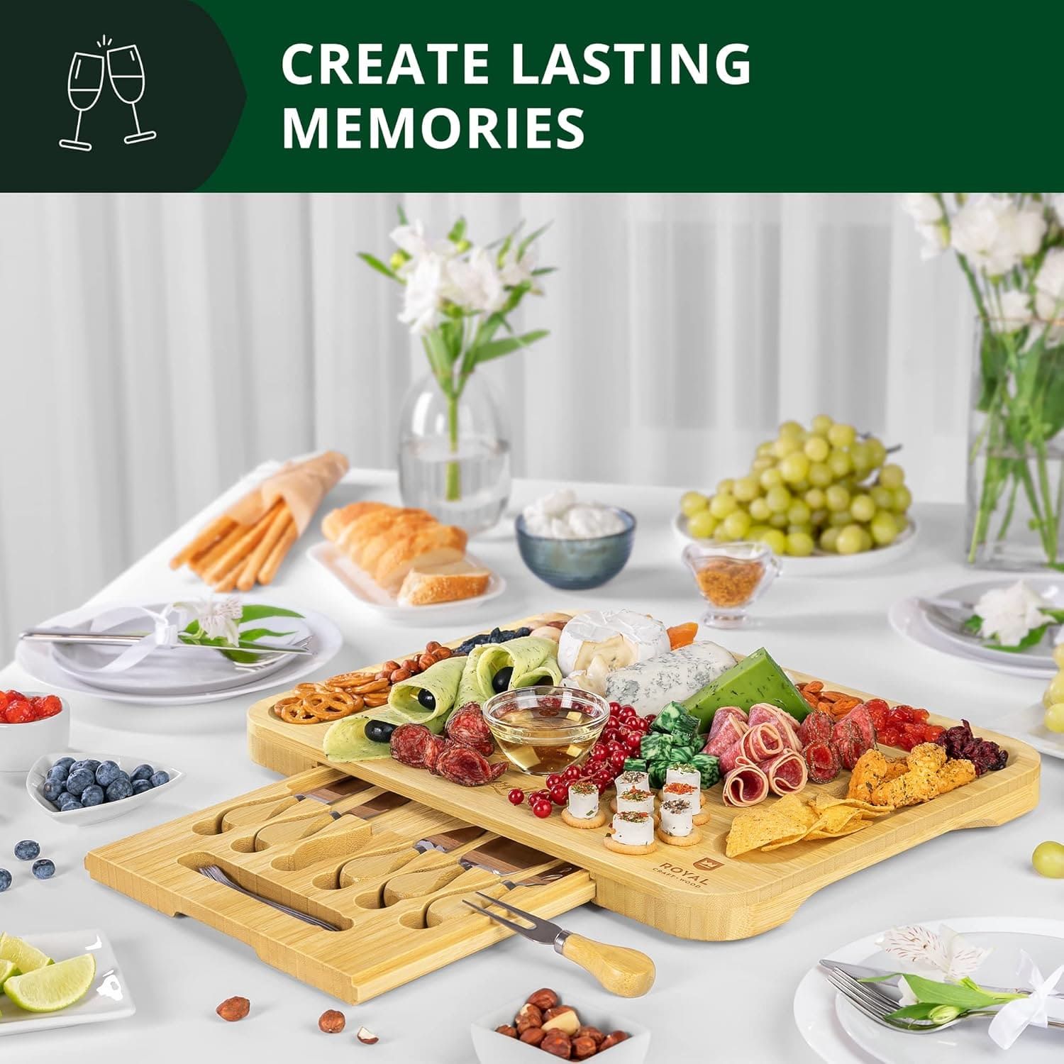 Cheese Board XXL with Cutlery Set