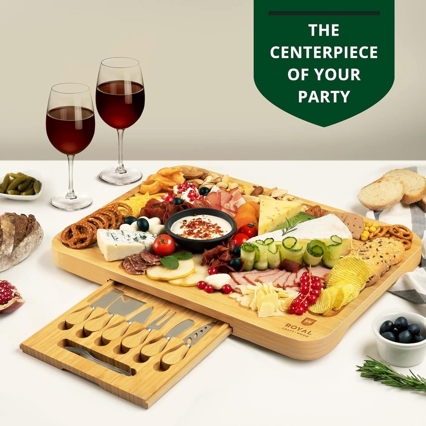 Cheese Board XXL with Cutlery Set