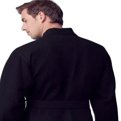 Men's Waffle Kimono Robe: Absorbent Lightweight Spa Wear
