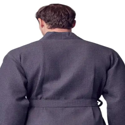 Men's Waffle Kimono Robe: Absorbent Lightweight Spa Wear