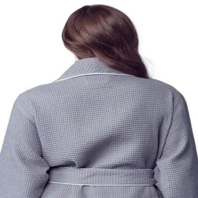 Women's Waffle Piping Bathrobe | Lightweight Spa Comfort