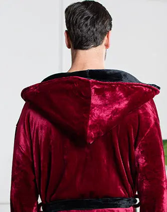 Men's Plush Hooded Robe: Ultra-Soft Comfort & Warmth