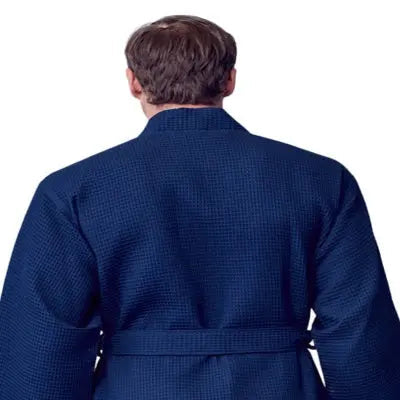 Men's Waffle Kimono Robe: Absorbent Lightweight Spa Wear