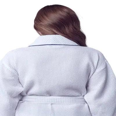 Women's Waffle Piping Bathrobe | Lightweight Spa Comfort