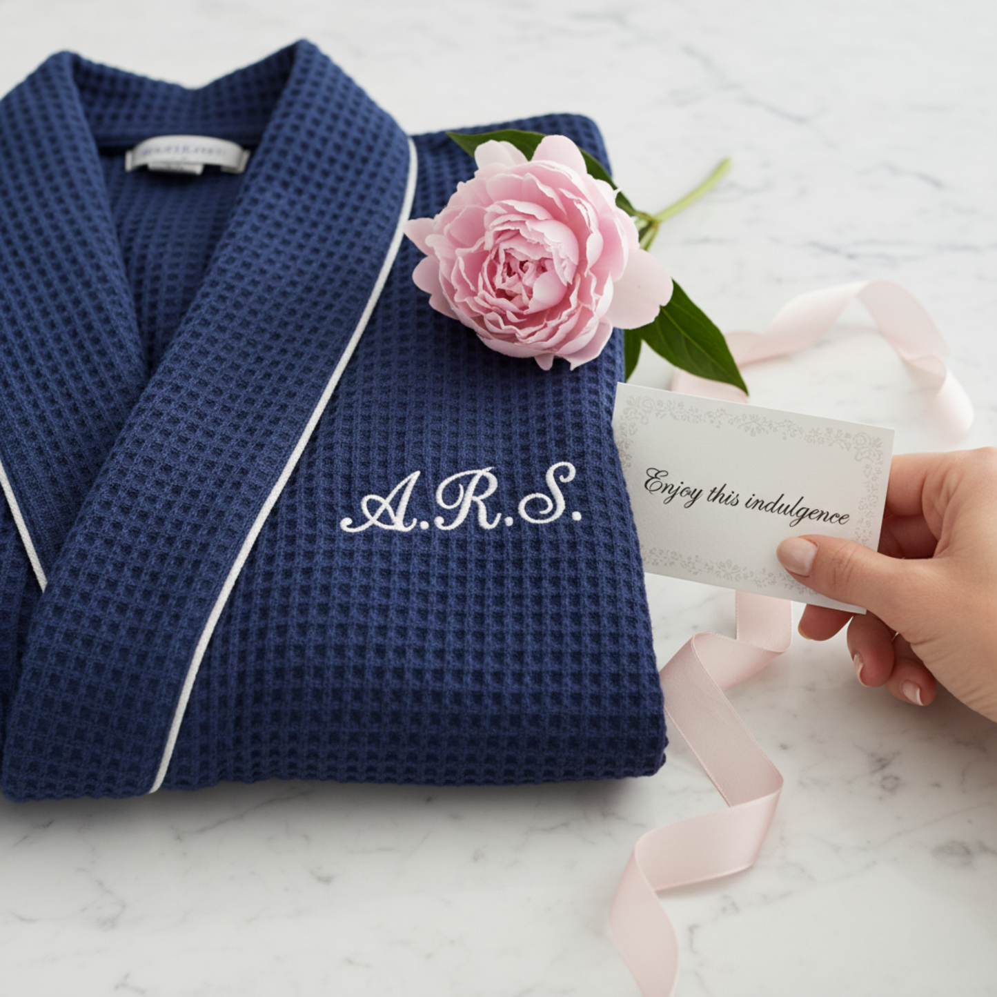 Women's Waffle Piping Bathrobe | Lightweight Spa Comfort