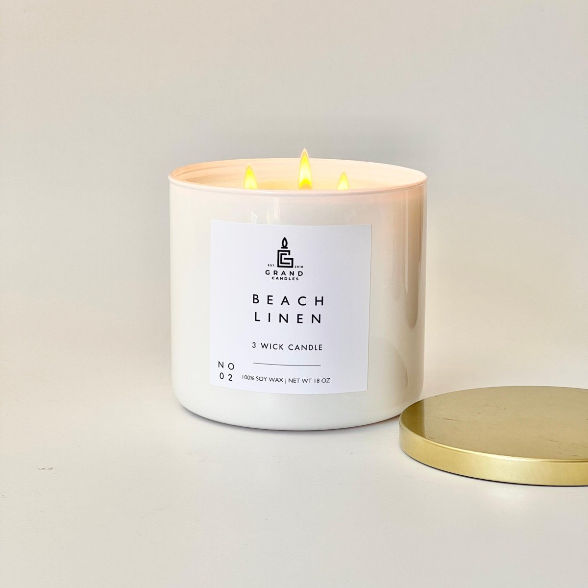 Beach Linen Soy Candle – Fresh, Clean & Coastal