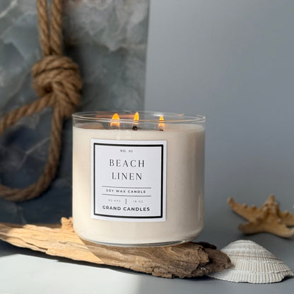 Beach Linen Soy Candle – Fresh, Clean & Coastal