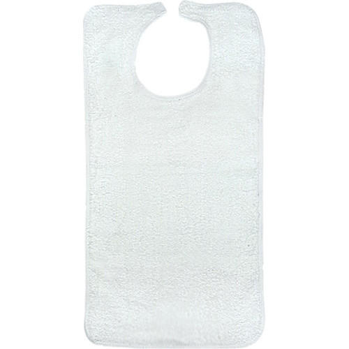 Reusable Terry Cloth Bib with Hook & Loop Closure – 18" x 34" Adult Bib
