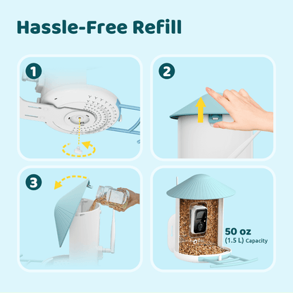 Solar Smart Bird Feeder with AI HD Camera